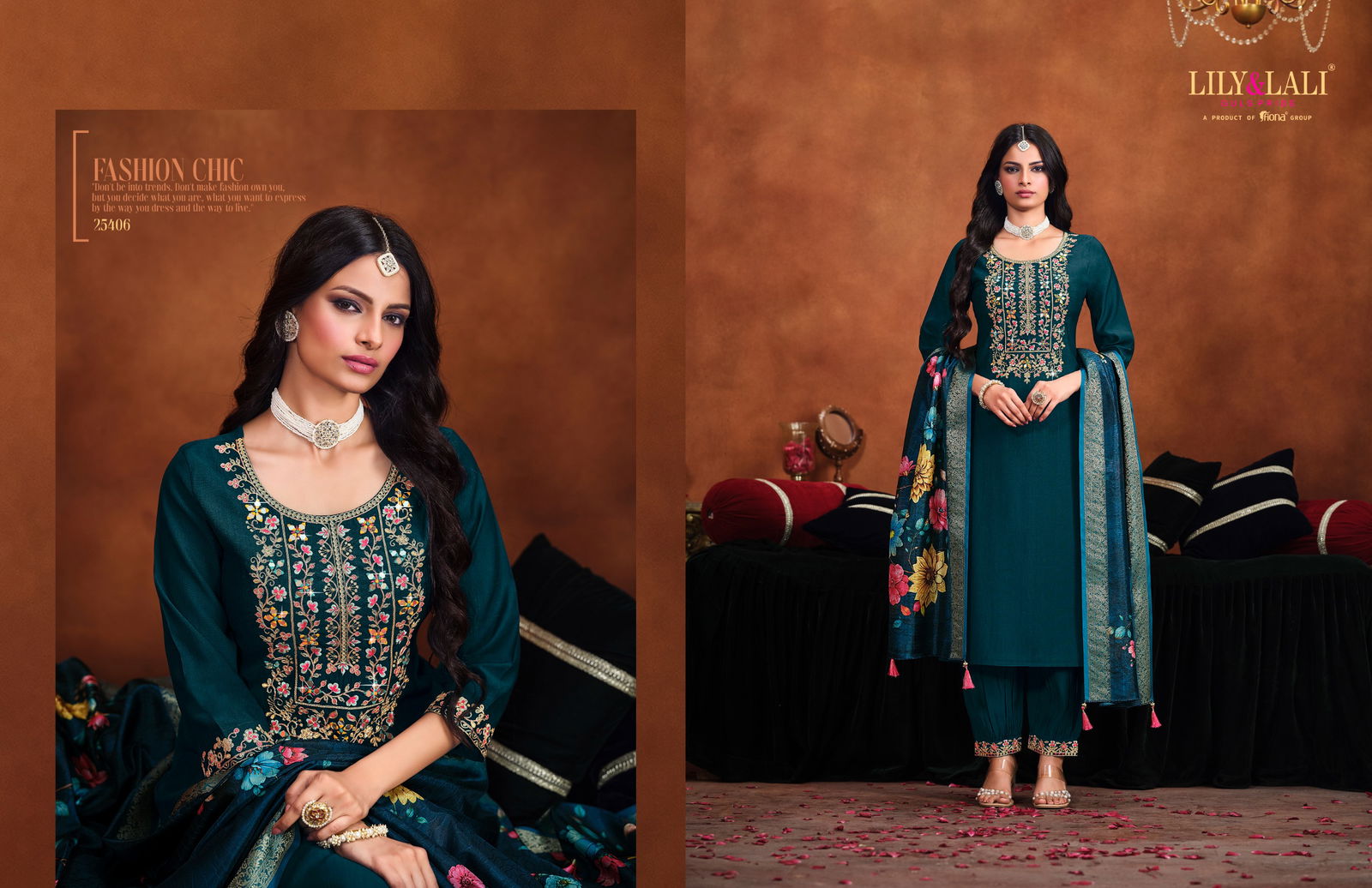 Mirror By Lily And Lali Viscose Kurti With Bottom Dupatta Suppliers In India